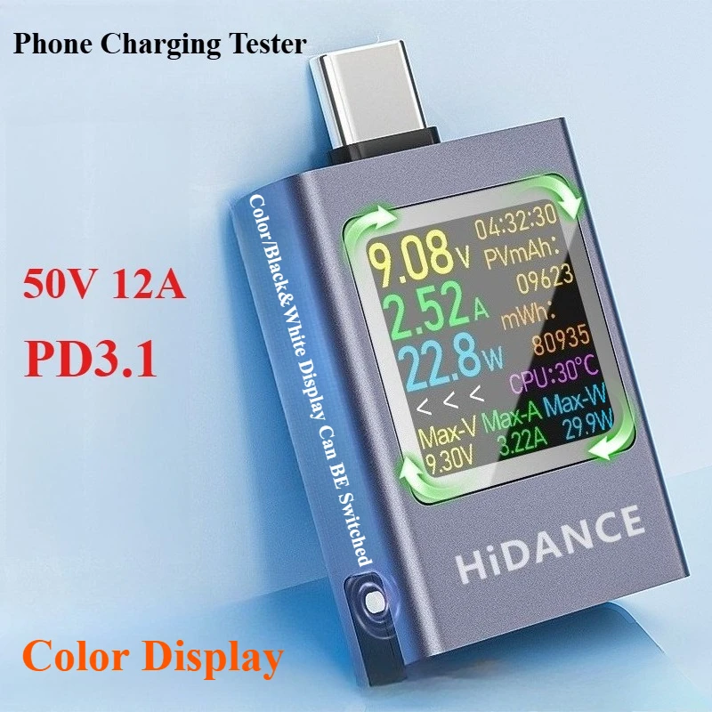Usb Ammeter Tester - 13'ü 1 arada DC 4.5-50V 0-12A