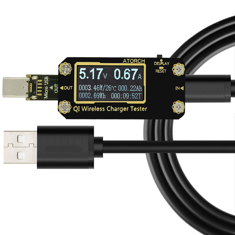 Usb Ammeter Tester - QI kablosuz şarj 7 in 1