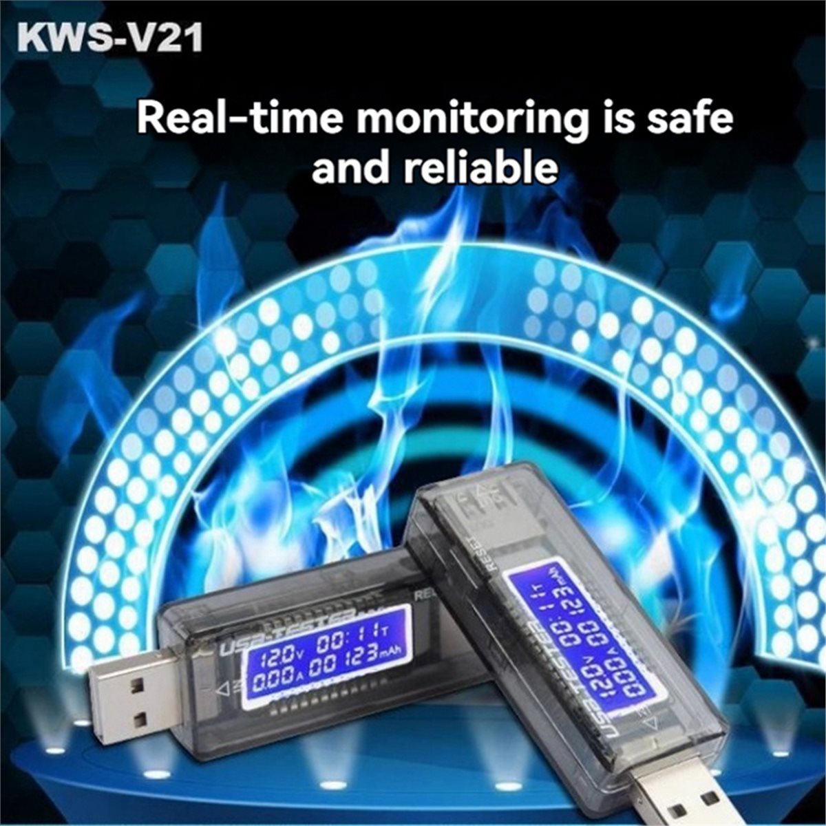Usb Ammeter Tester - DT75BG KWS-V21 USB Test Cihazı QC2.0
