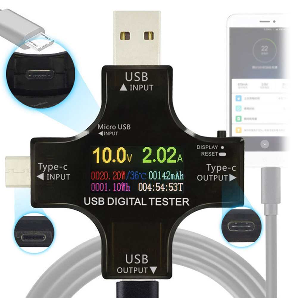 USB Test Cihazı Tip-C PD Renkl - Usb Ammeter Tester incelemesi ve fiyatı